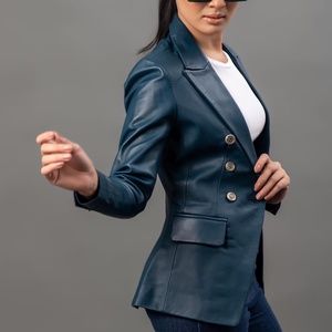 Original cow slim fit leather jacket fine quality